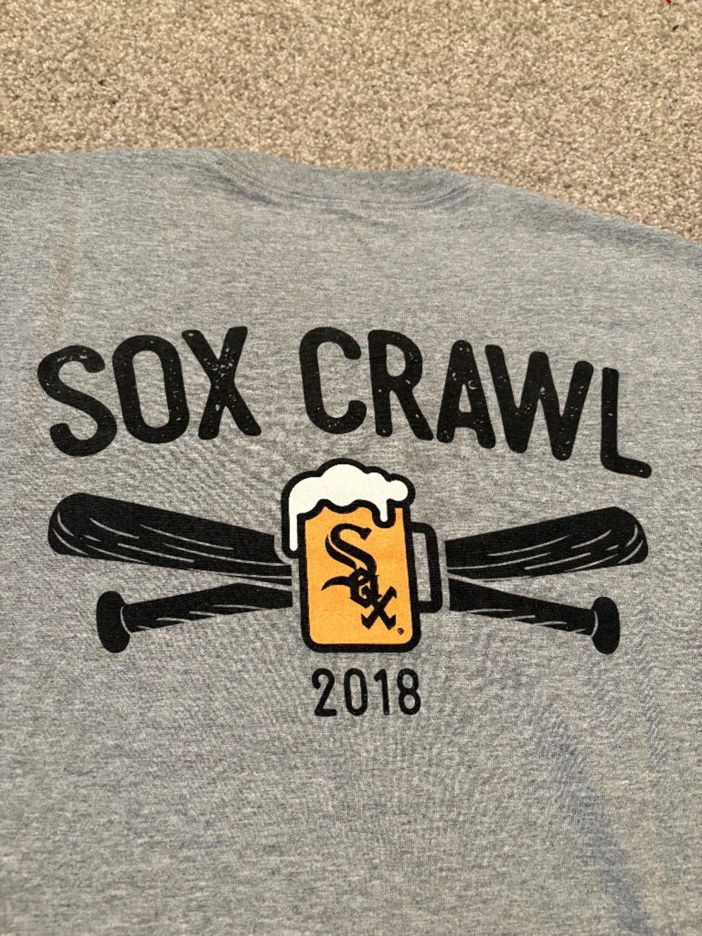 Chicago White Sox Sox Crawl 2018 T Shirt Gildan Gray Large MLB